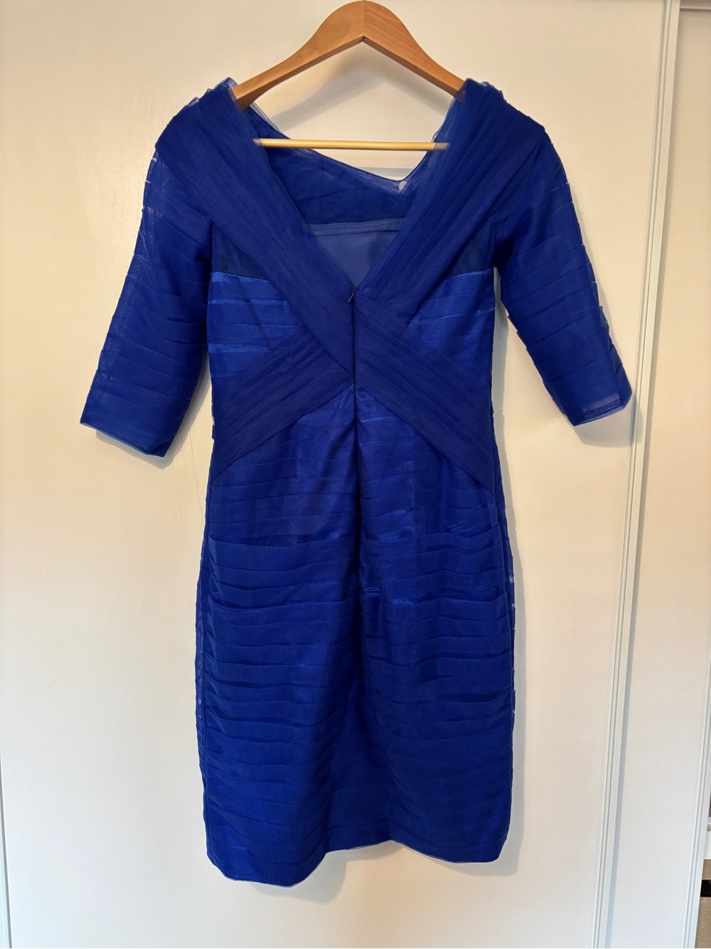 JJs House Royal Blue Cocktail Tulle Midi Dress Size 4-6 Prom Wiggle Dress Guest - Picture 4 of 12